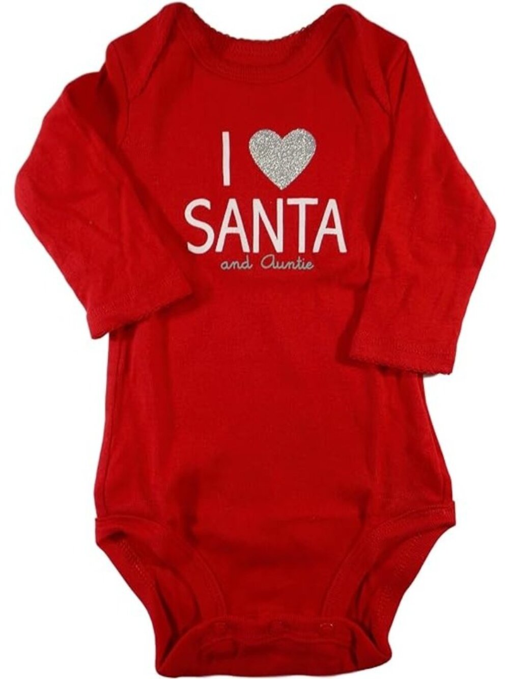 Carter's I Heart Santa and Auntie Red Christmas Bodysuit 3 Months Girl Boy Baby